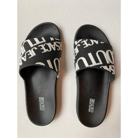 Versace Jeans Couture Women's Black Slides Sz 40 - Picture 1 of 4